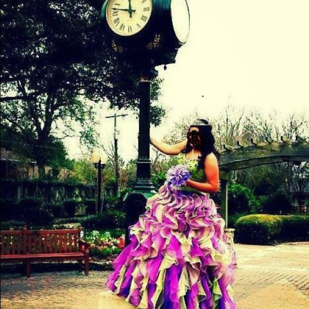 Mardi Gras Quinceañera dress